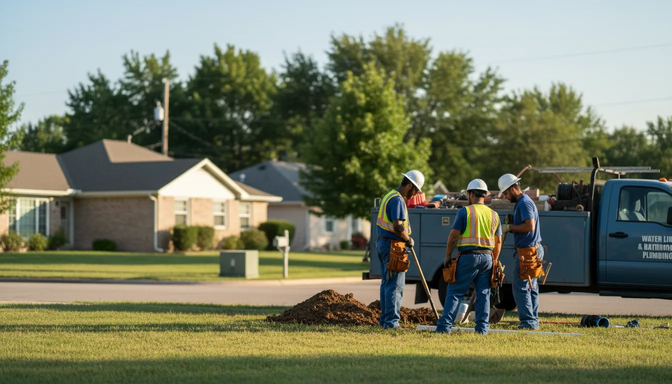 Residential water line and bathroom plumbing service in Forest, MS